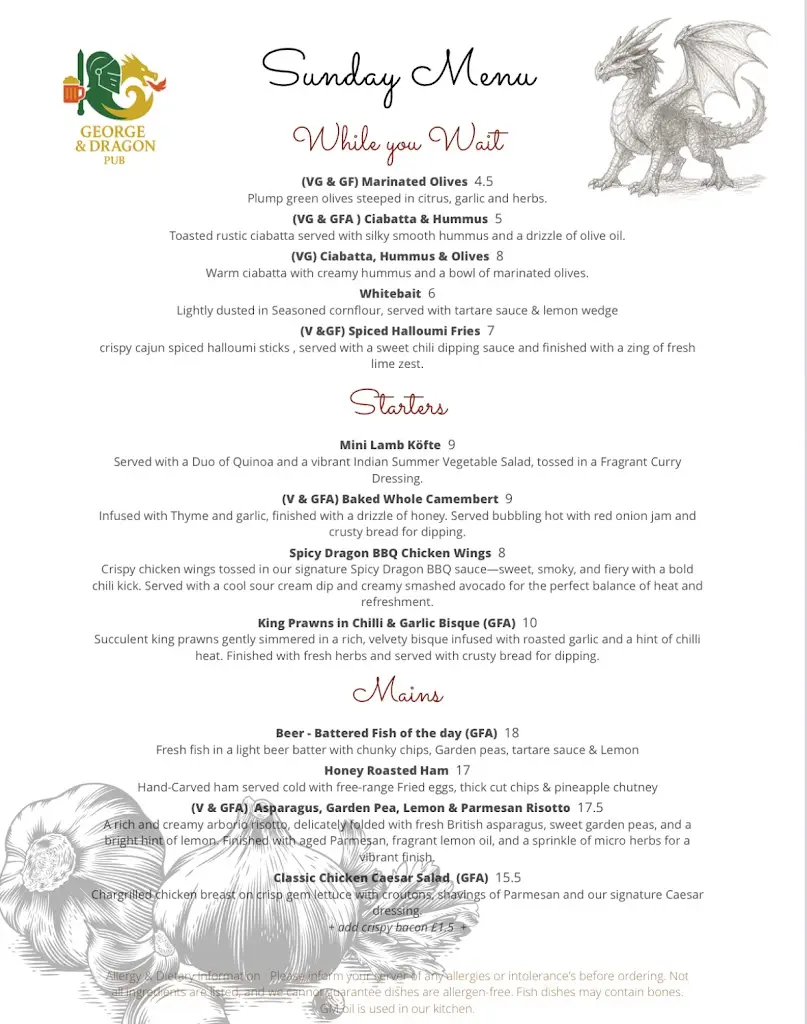 Menu_The George & Dragon_Partridge Green_image_4