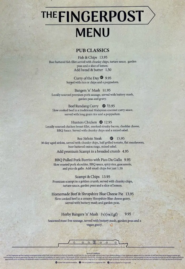 Menu_The Fingerpost_Pelsall_image_1