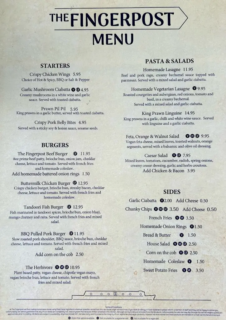 Menu_The Fingerpost_Pelsall_image_2