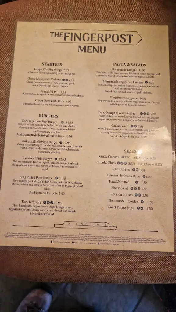 Menu_The Fingerpost_Pelsall_image_4