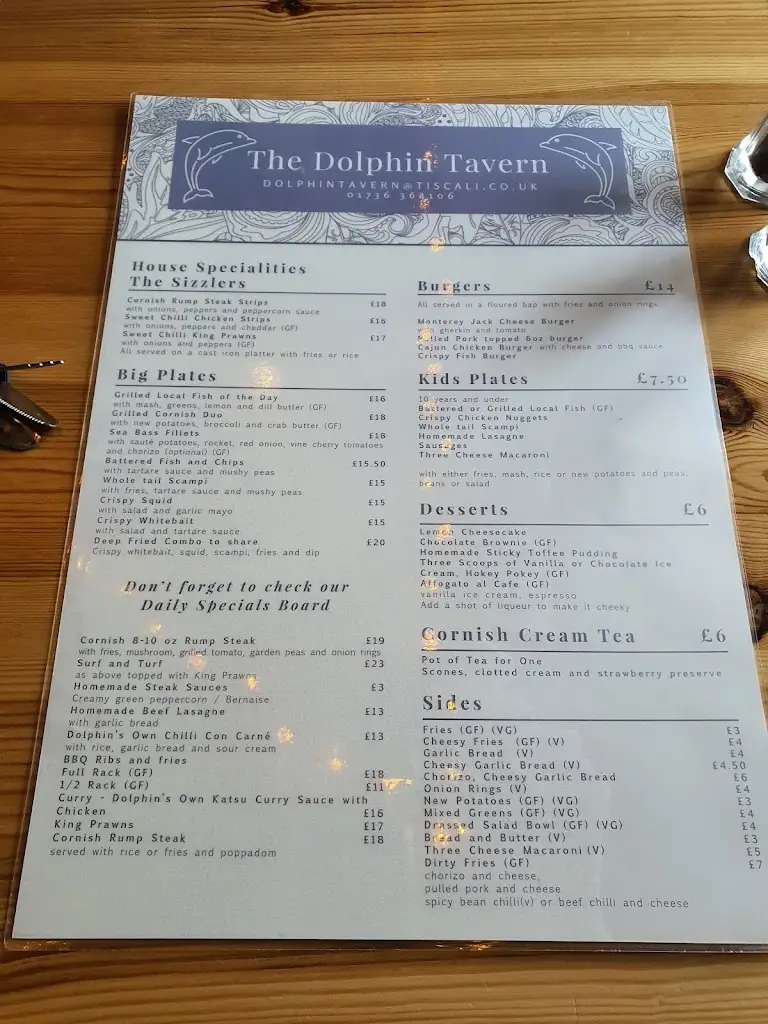 Menu_The Dolphin Tavern_Penzance_immagine_2
