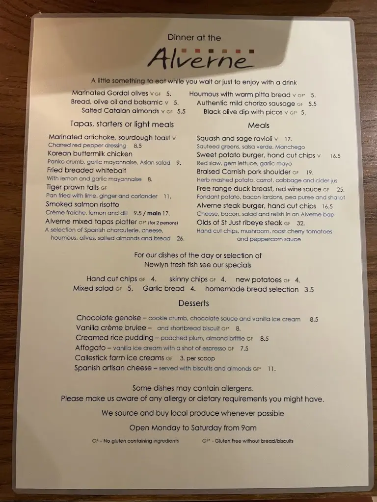Menu_Alverne Restaurant & Lounge_Penzance_image_2
