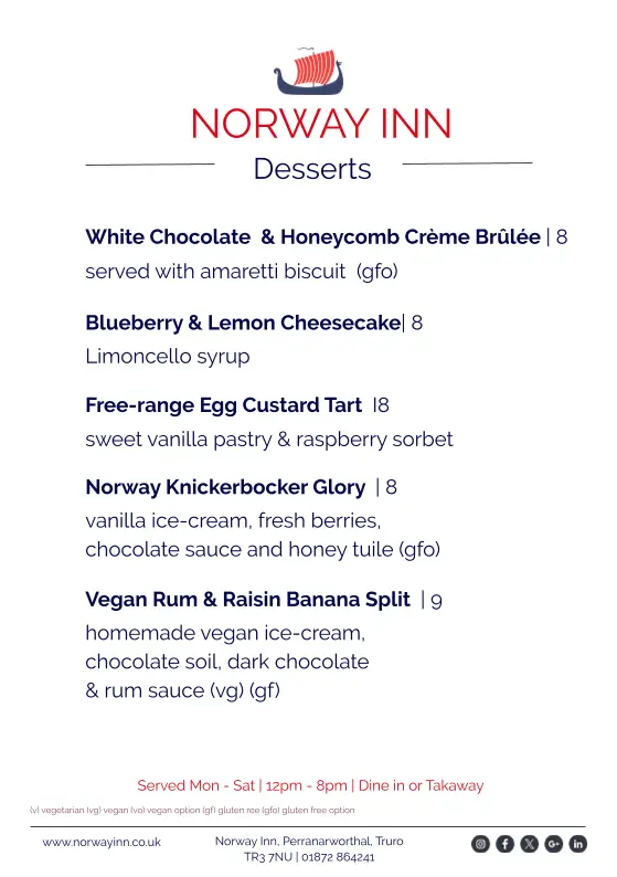 Menu_Norway Inn_Perranwell_immagine_3