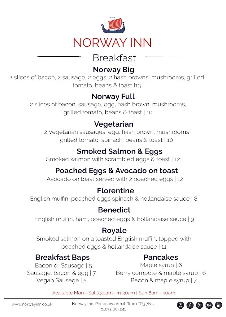 Menu_Norway Inn_Perranwell_immagine_4