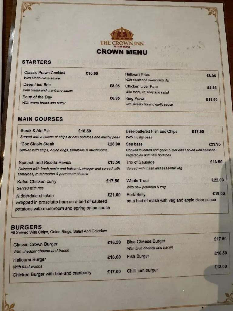 Menu_The Crown Inn_Pateley Bridge_immagine_3