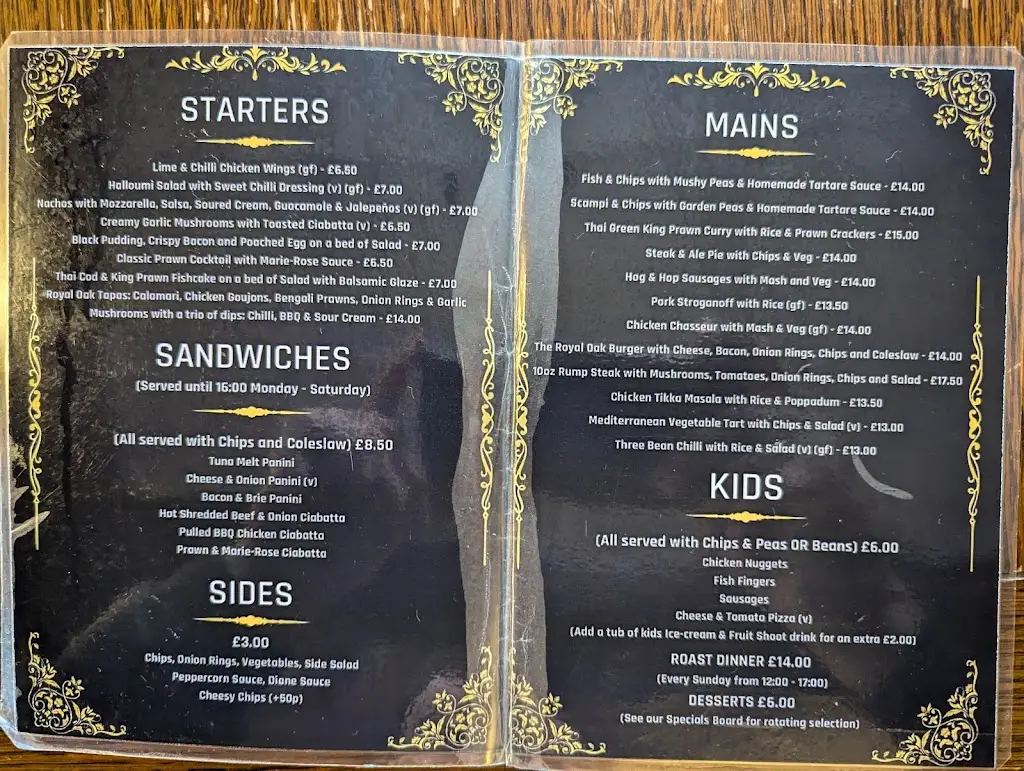 Menu_The Royal Oak_Pateley Bridge_image_1