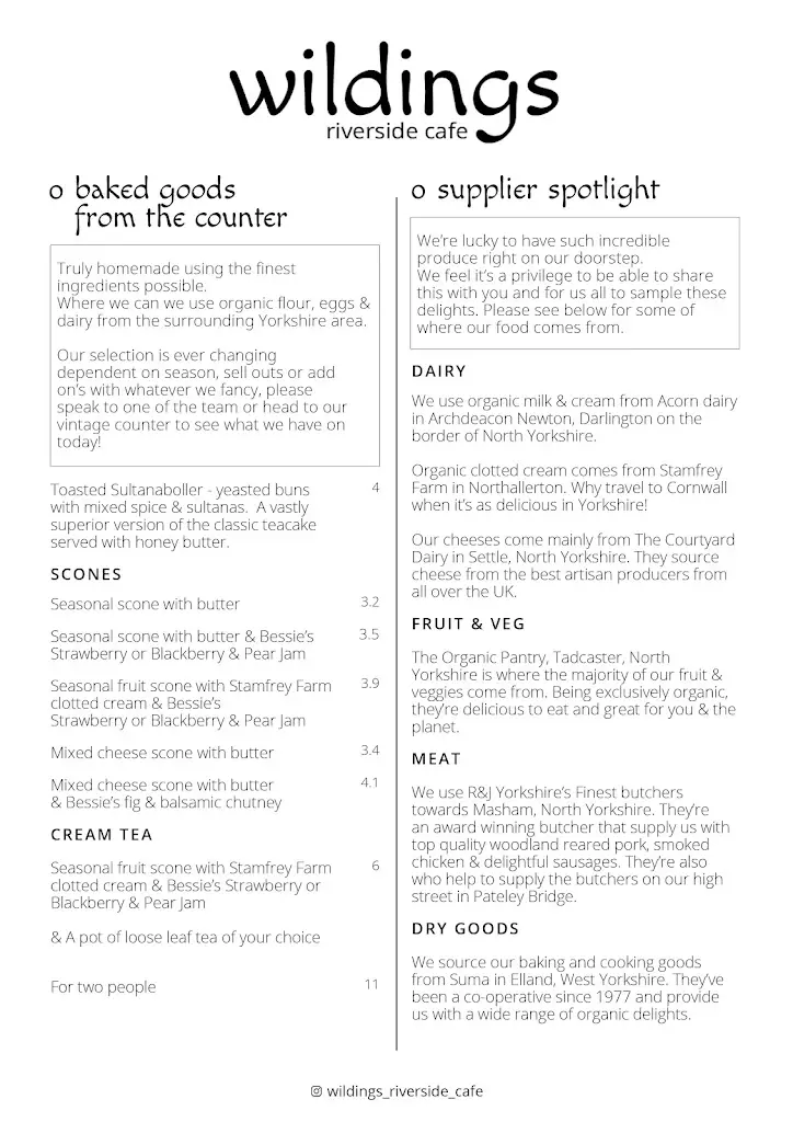 Menu_Wildings Riverside Cafe_Pateley Bridge_image_2