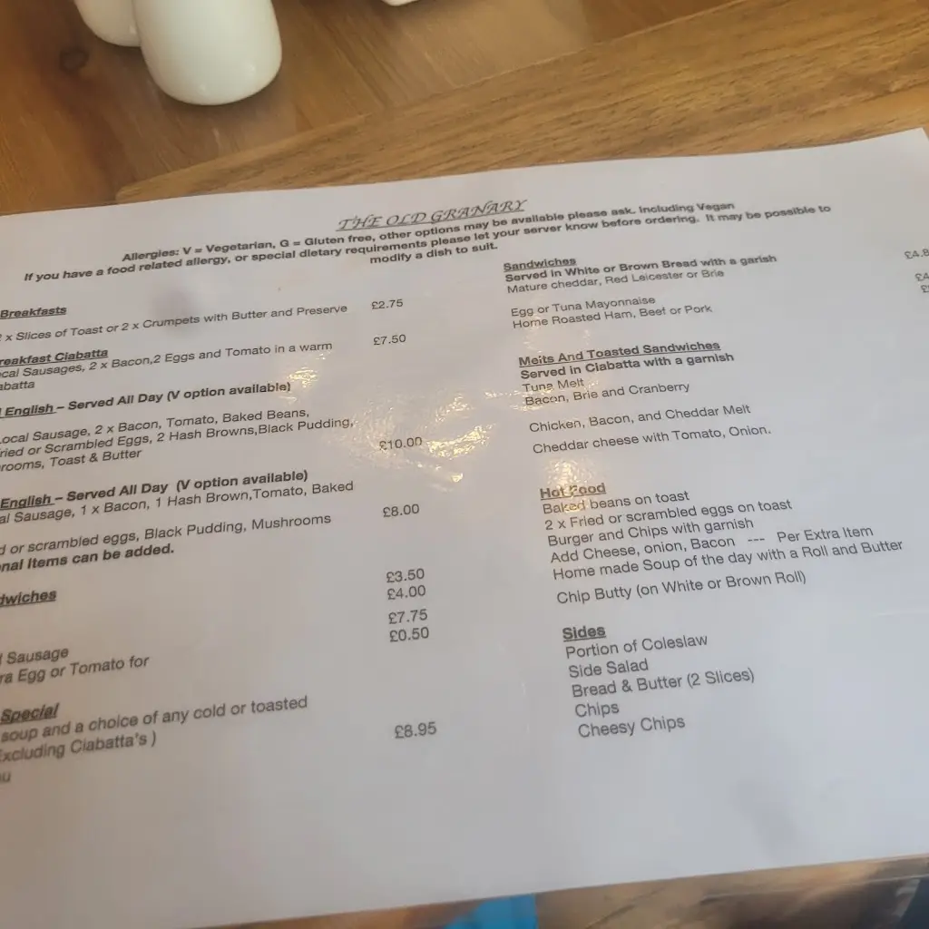 Menu_The Old Granary_Pateley Bridge_image_2