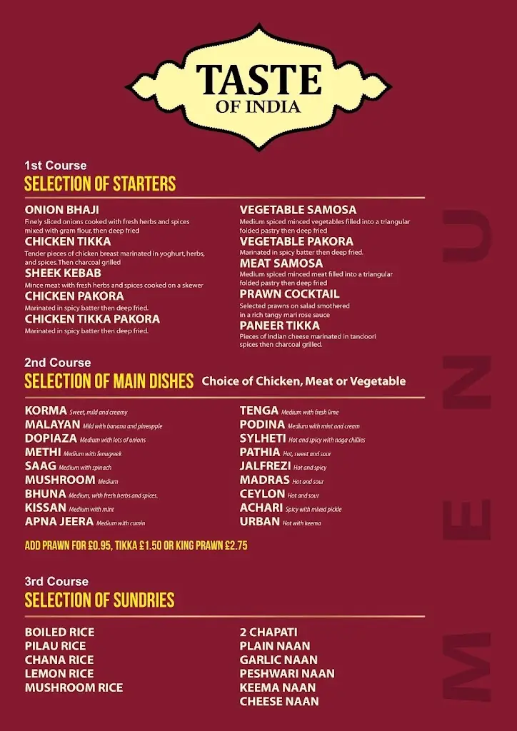 Menu_Taste Of India Penistone_Penistone_image_2