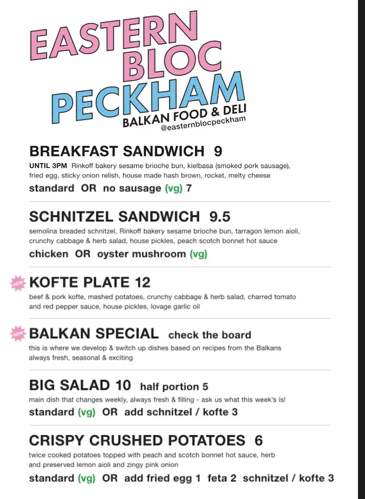 Menu_Eastern Bloc Peckham_Peckham_image_1