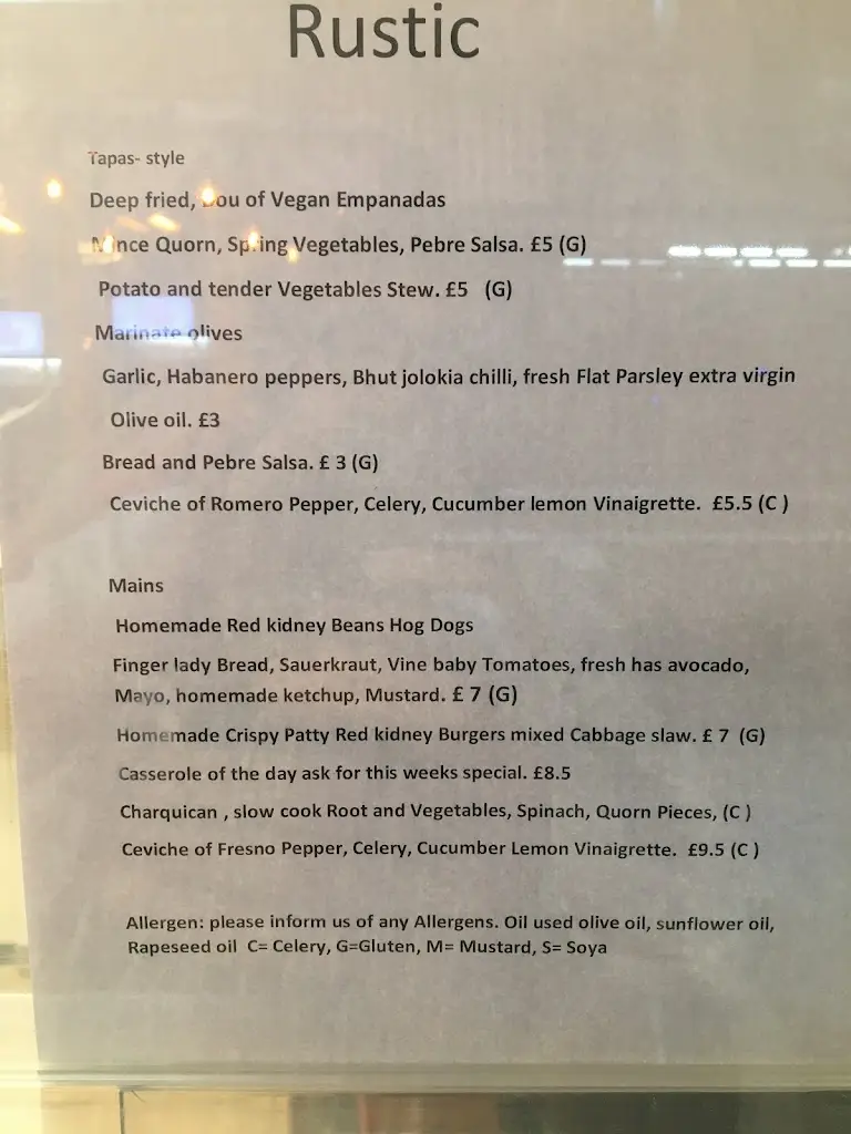 Menu_Rústic Food & Good_Peckham_image_1
