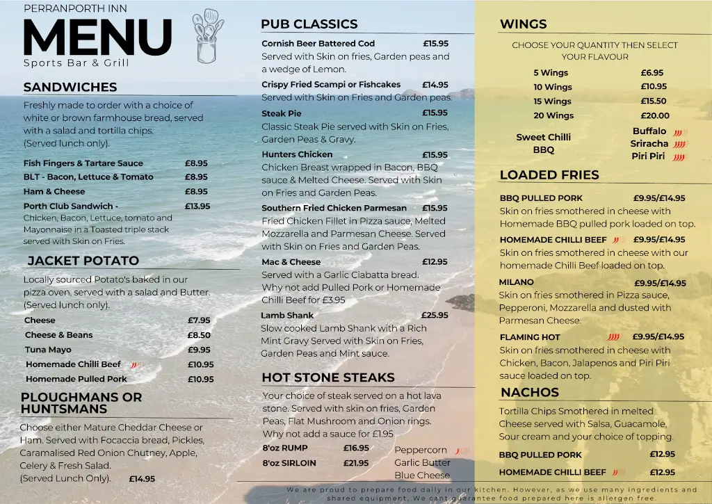 Menu_The Perranporth Inn_Perranporth_immagine_1