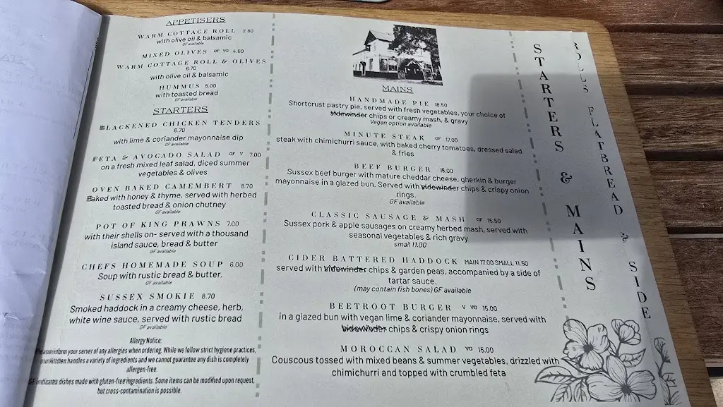 Menu_The Royal Oak & Castle_Pevensey_image_2