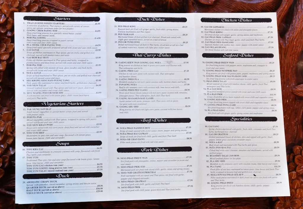Menu_Thai Legend Restaurant_Pershore_image_2