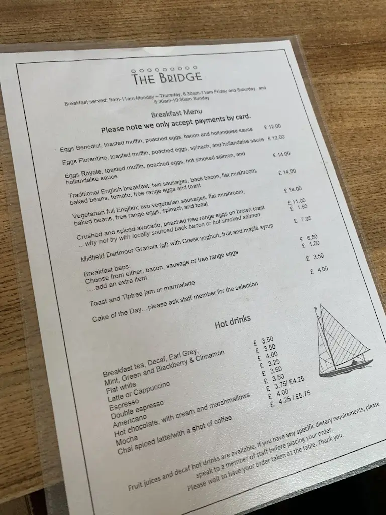 Menu_The Bridge_Plymstock_image_1