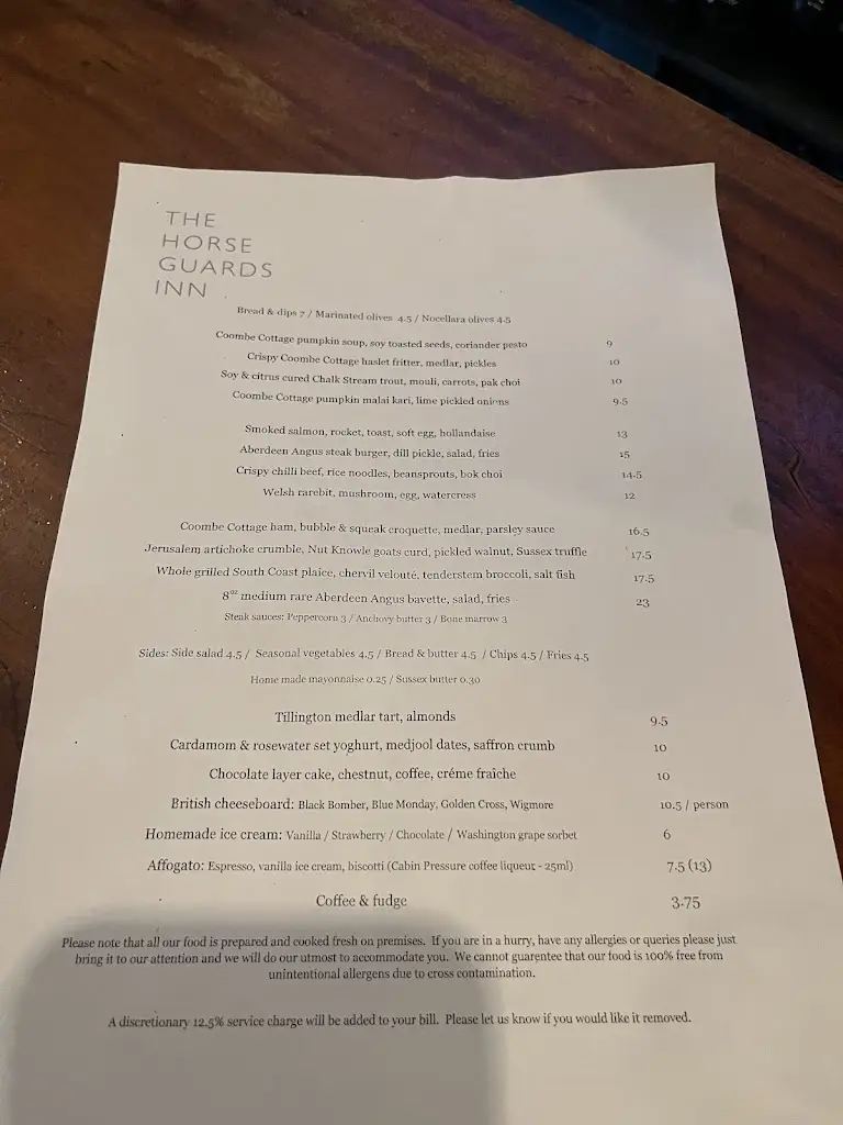 Menu_Horse Guards Inn_Petworth_image_1