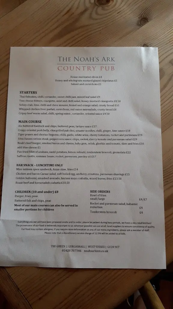 Menu_The Noahs Ark Inn_Petworth_image_2