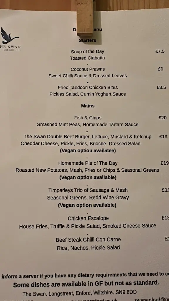 Menu_The Swan Inn_Pewsey_image_2