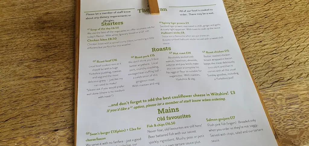 Menu_The Swan Inn_Pewsey_image_4