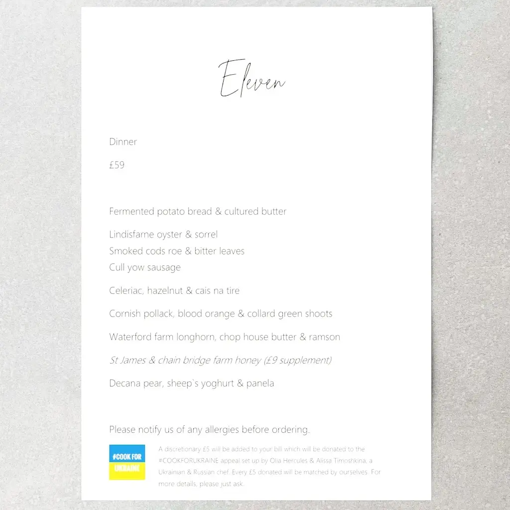 Menu_Eleven_Ponteland_image_1