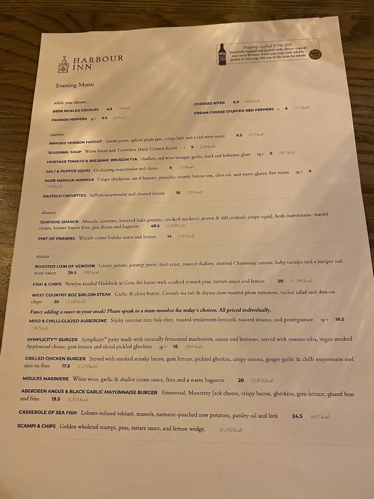 Menu_Harbour Inn, Porthleven_Porthleven_image_4