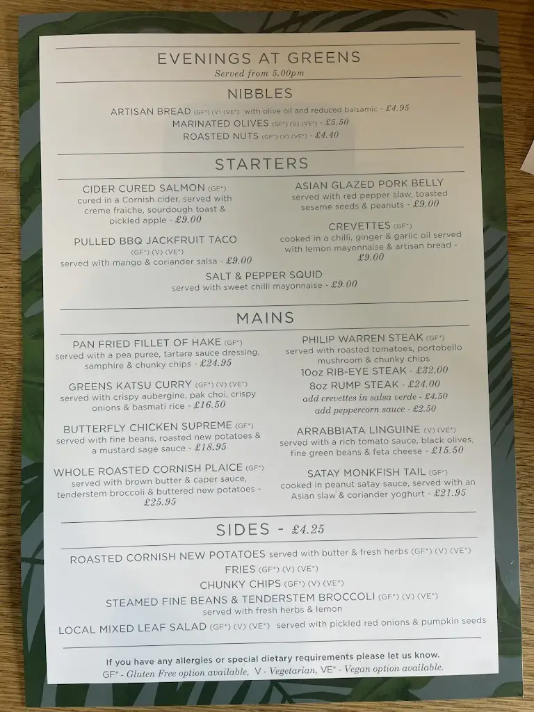 Menu_Greens of Padstow_Padstow_image_3