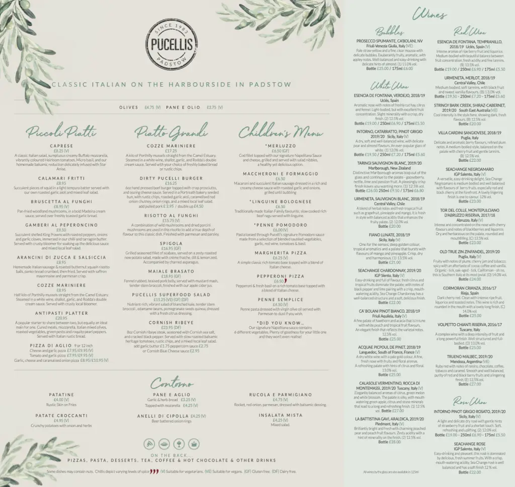 Menu_Pucelli's Restaurant_Padstow_image_2