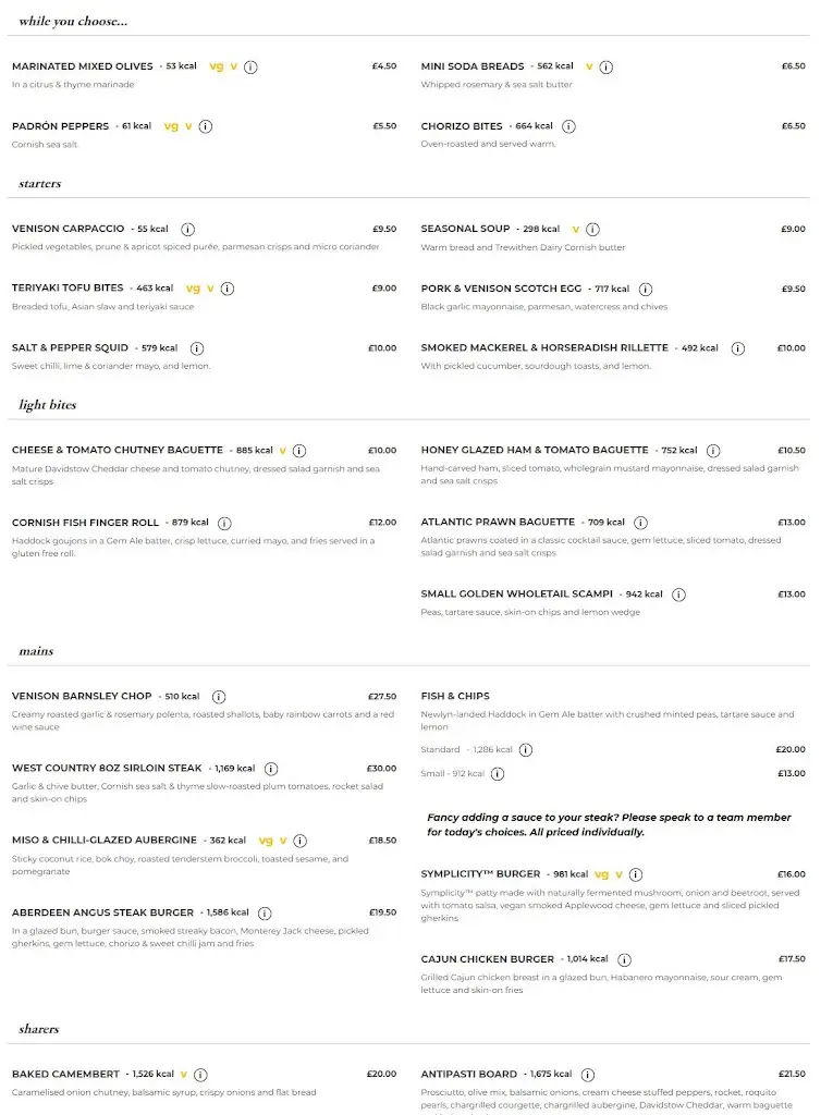 Menu_Old Custom House, Padstow_Padstow_image_1