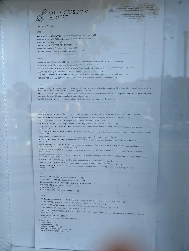 Menu_Old Custom House, Padstow_Padstow_image_4