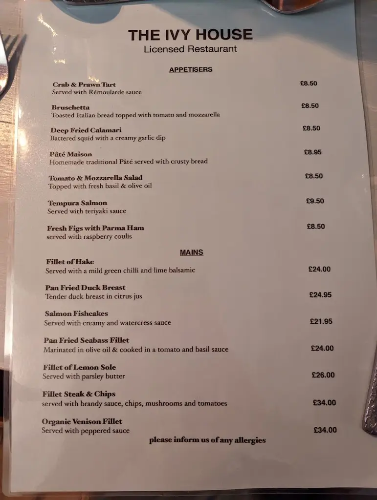 Menu_Ivy House Restaurant Padstow_Padstow_image_1