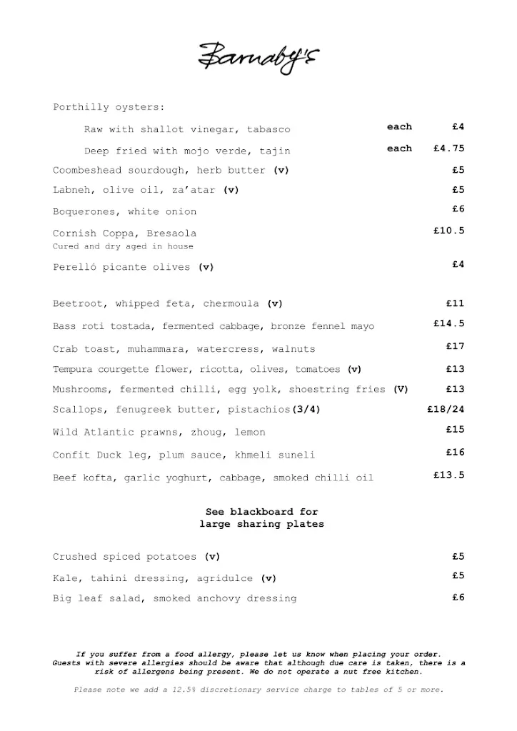 Menu_Barnaby's Padstow_Padstow_image_1