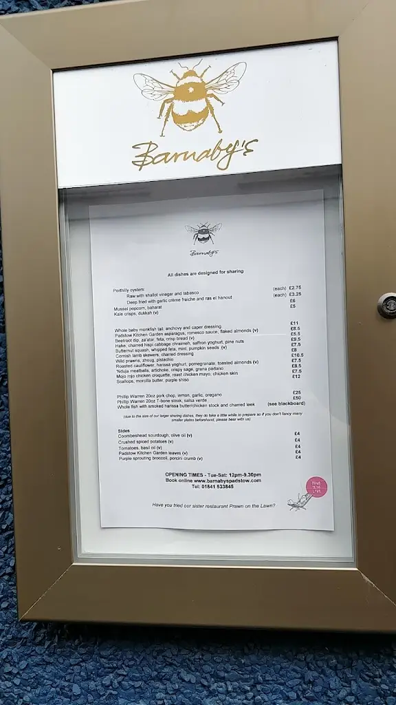 Menu_Barnaby's Padstow_Padstow_image_4