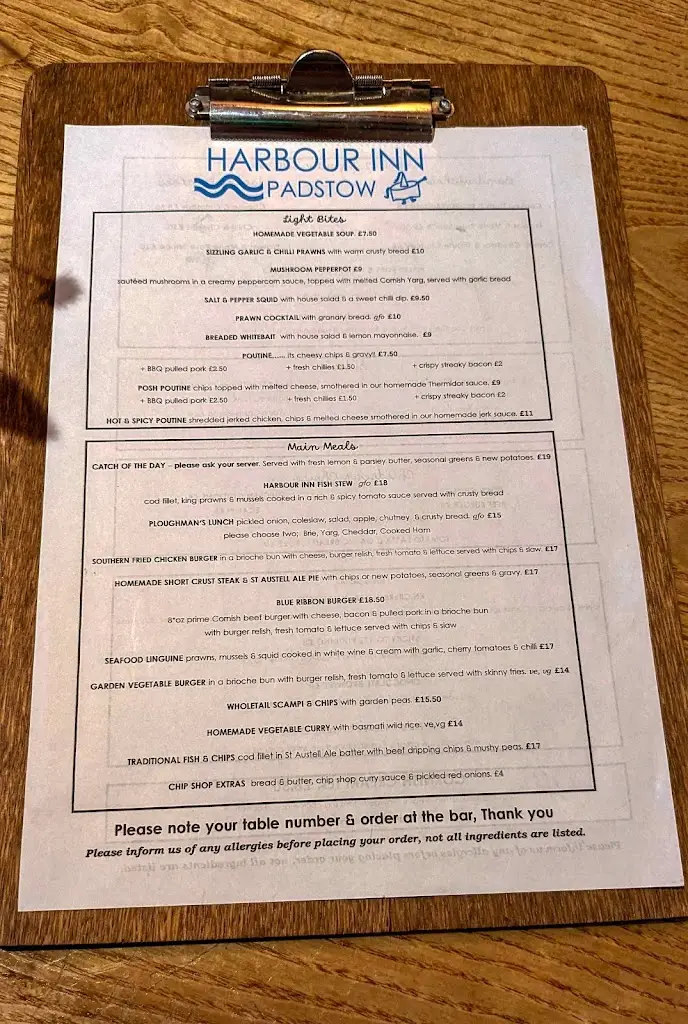 Menu_Harbour Inn, Padstow_Padstow_image_3