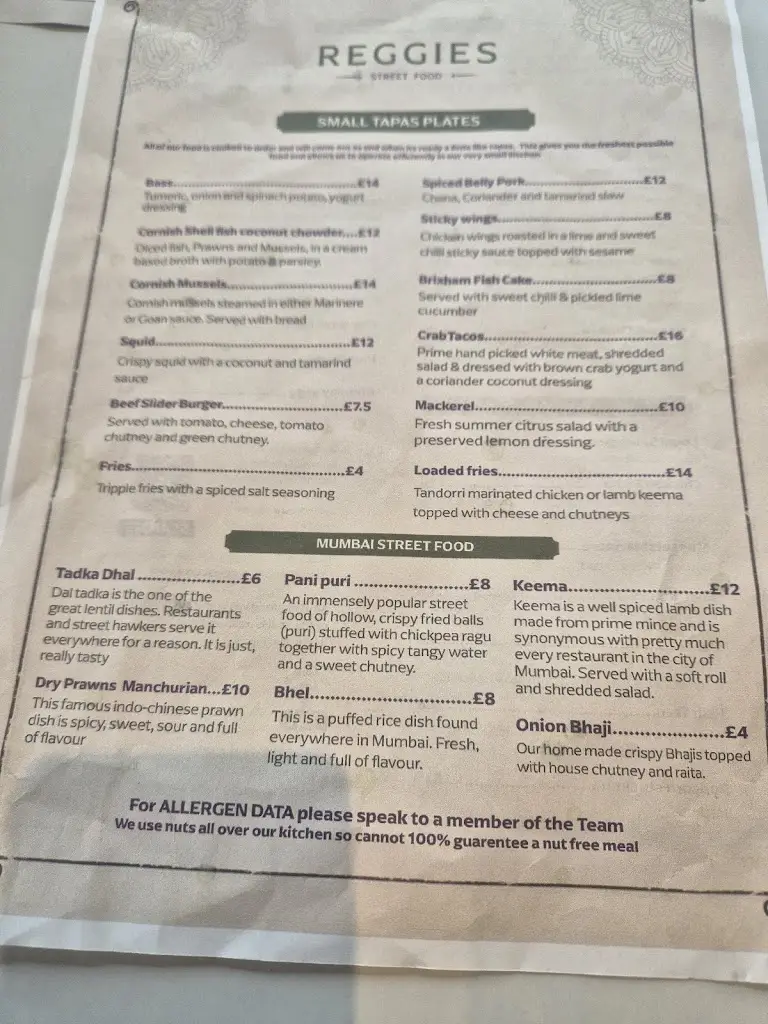 Menu_Reggies Mumbai Street Food_Padstow_image_1