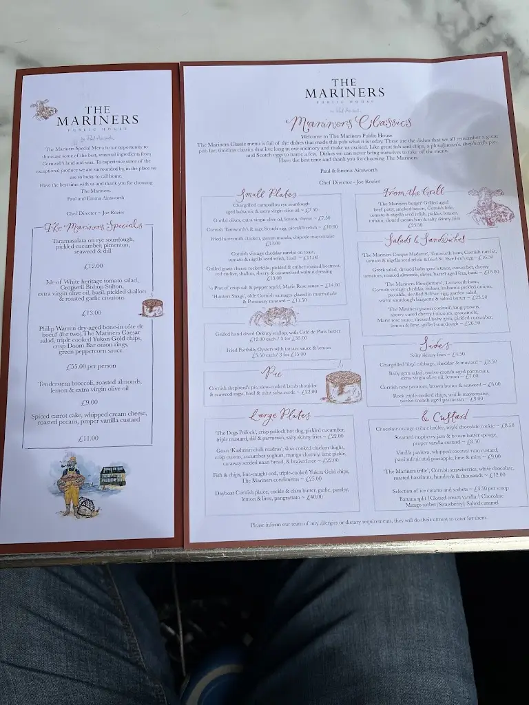 Menu_The Mariners Public House in Rock_Padstow_image_2