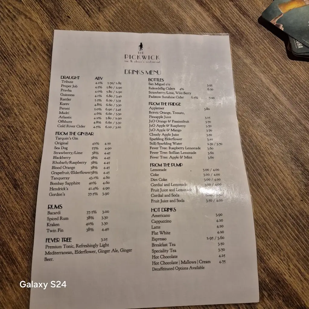 Menu_The Pickwick Inn & Oliver's Restaurant_Padstow_image_2