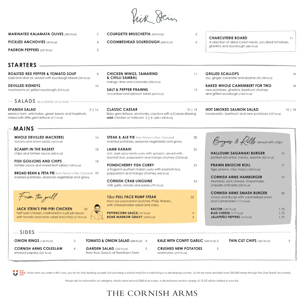 Menu_The Cornish Arms_Padstow_image_1