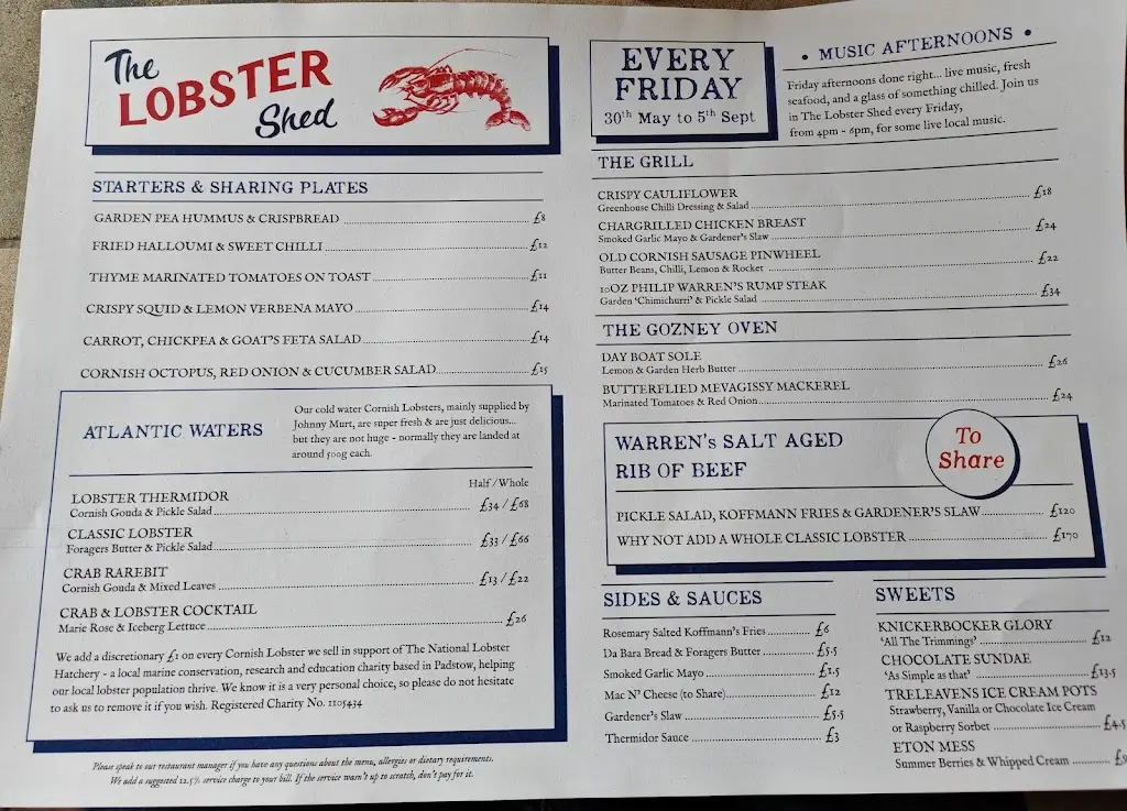 Menu_The Lobster Shed_Padstow_immagine_1