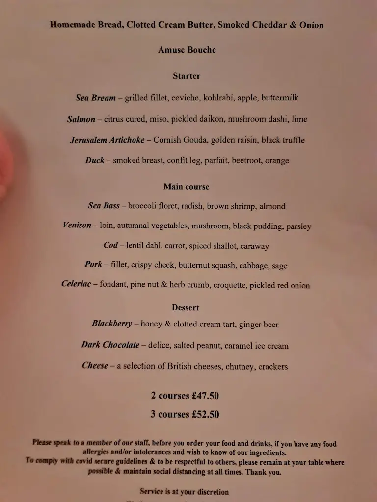 Menu_The Dining Room restaurant_Padstow_image_4