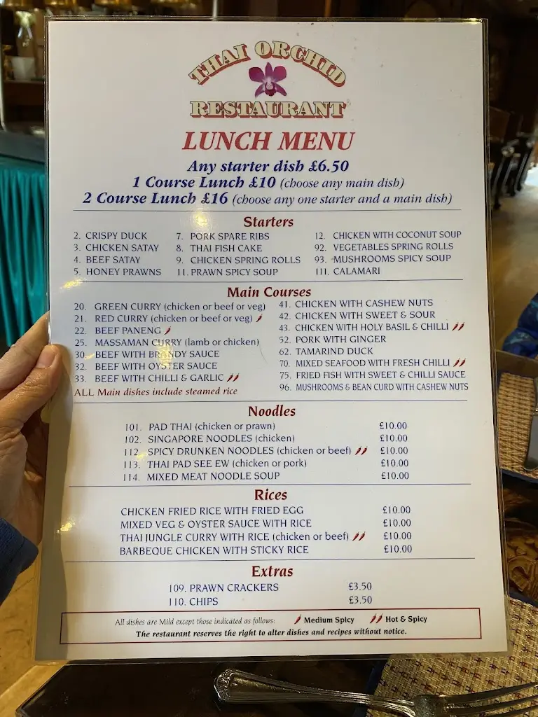 Menu_Thai Orchid_Adderbury_imagen_1