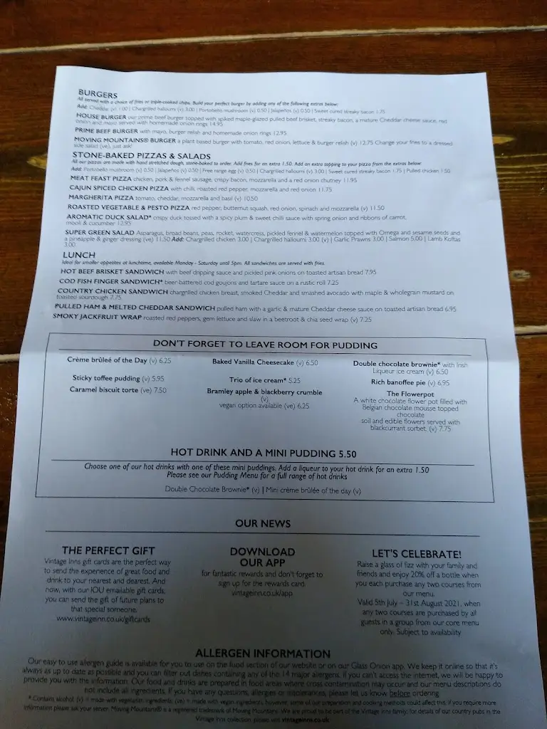 Menu_The River Wyre_Poulton-le-Fylde_image_1