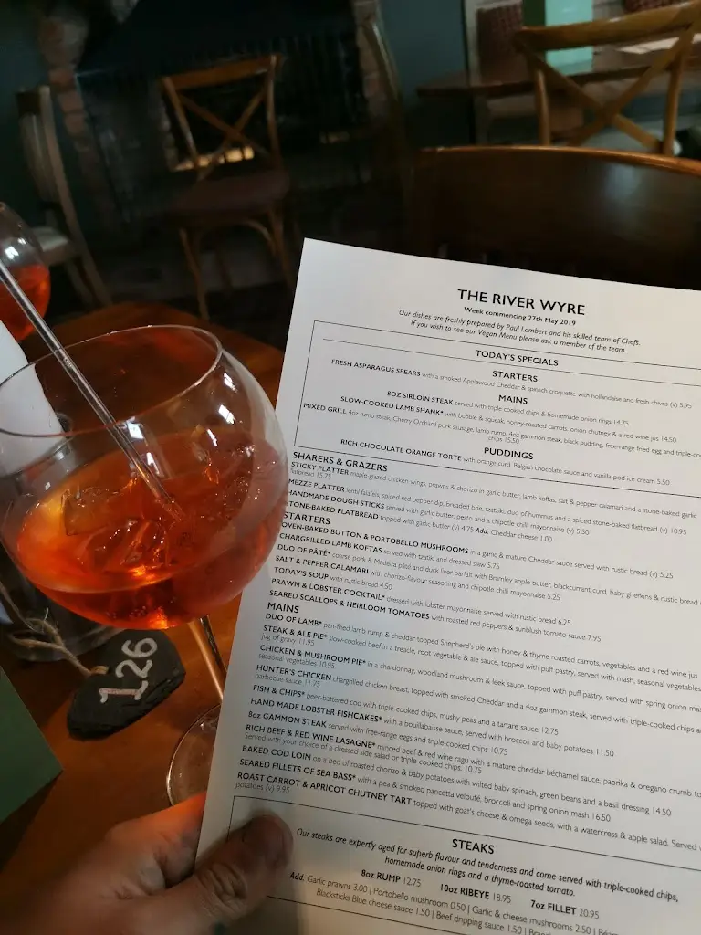 Menu_The River Wyre_Poulton-le-Fylde_image_2