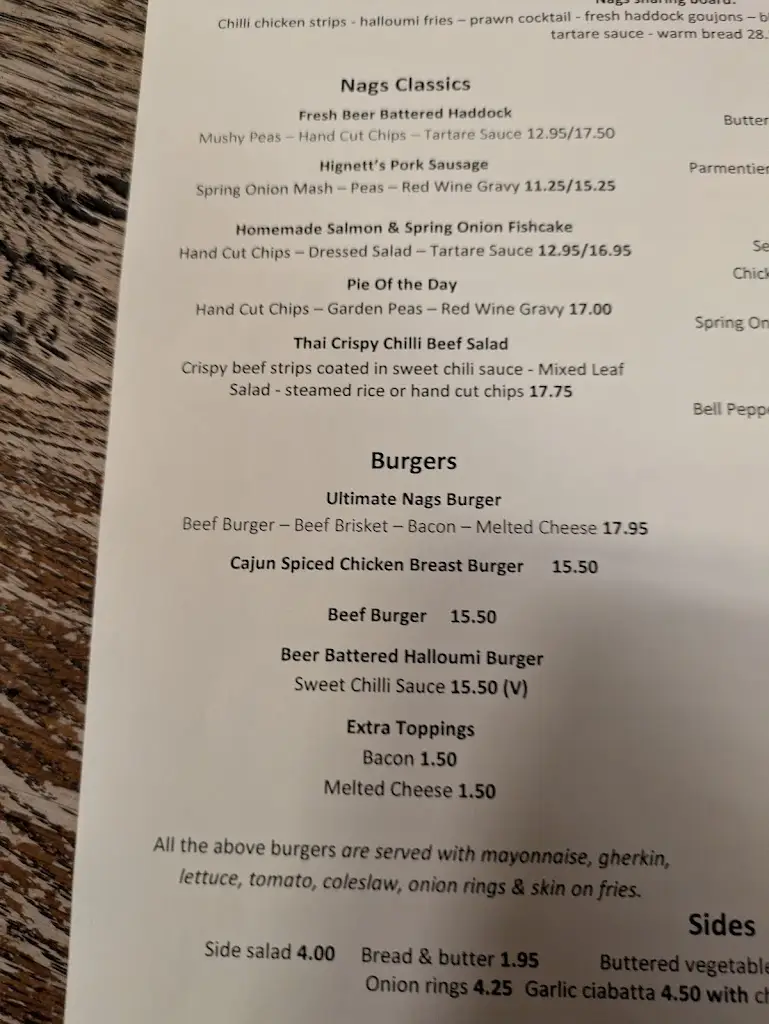 Menu_The Nags Head_Pontesbury_image_1