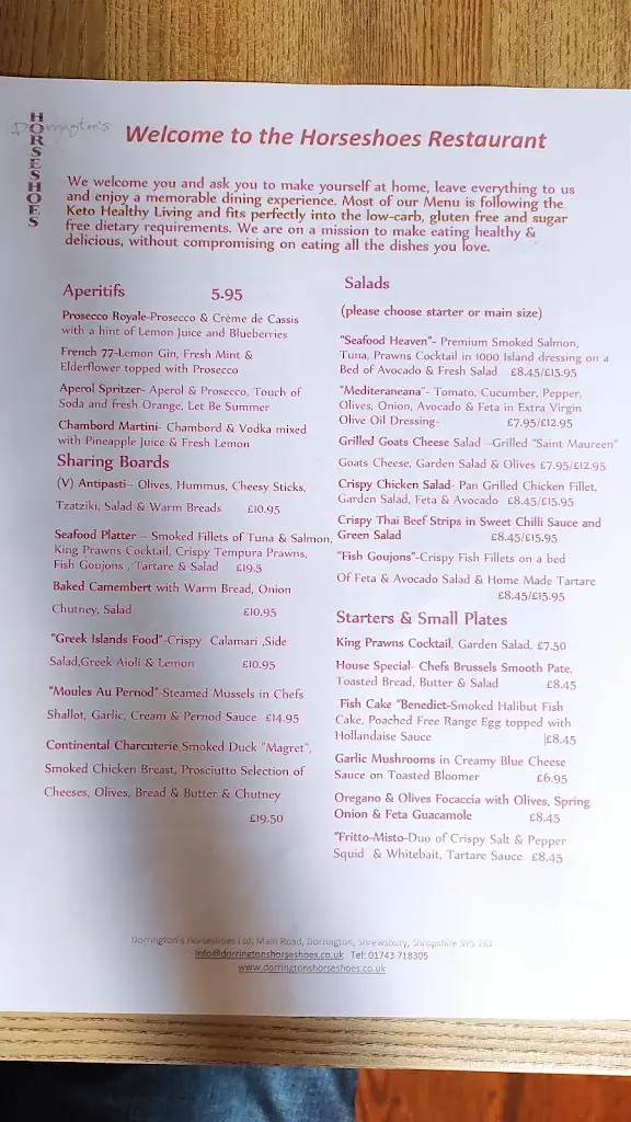 Menu_Dorrington's Horseshoes_Pontesbury_image_2