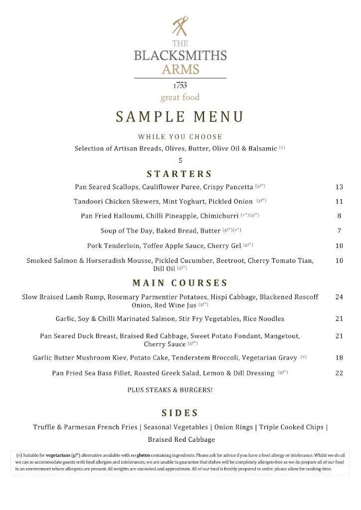 Menu_The Blacksmiths Arms_Barrow upon Soar_image_1