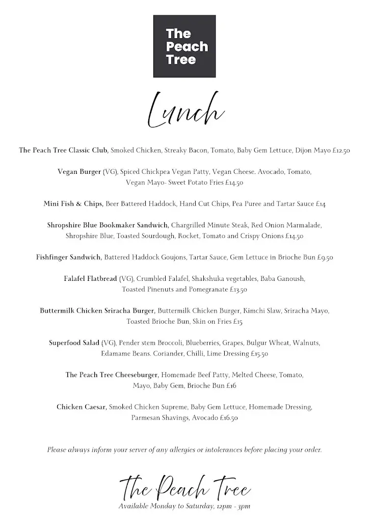 Menu_The Peach Tree Restaurant Shrewsbury_Pontesbury_image_1