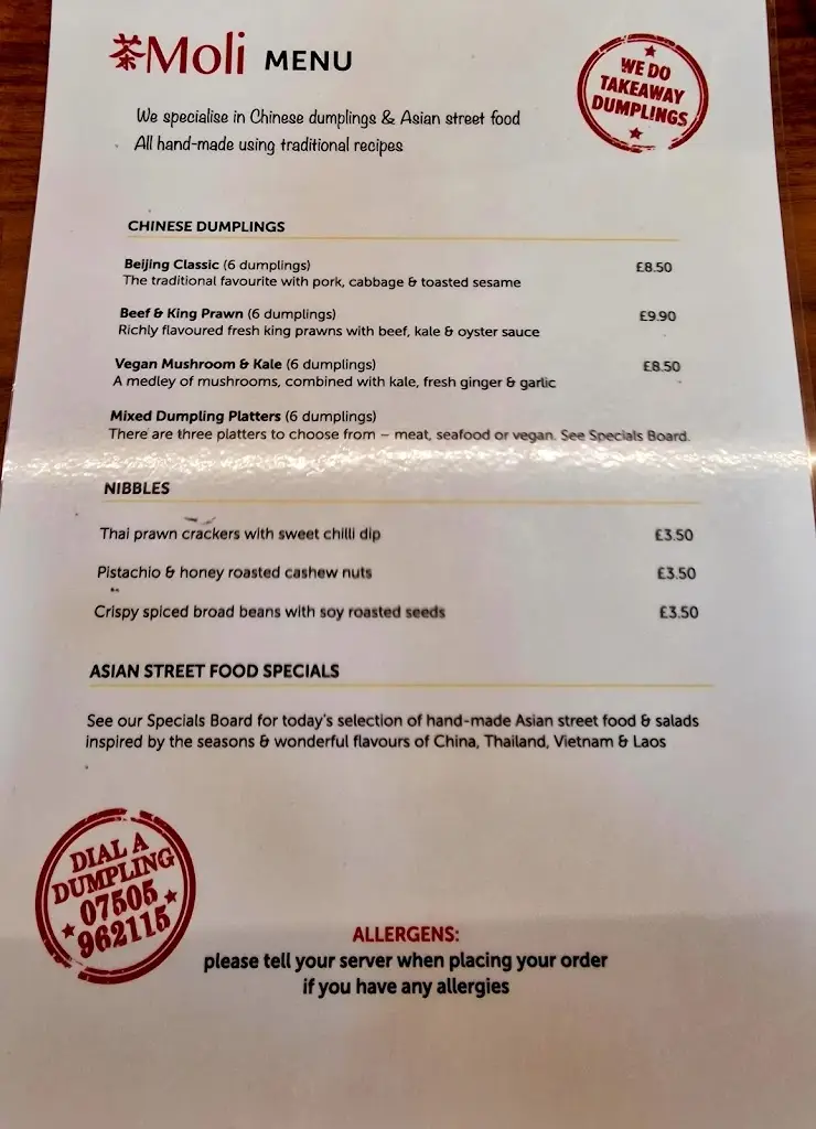 Menü_Moli Tea House_Pontesbury_Bild_2