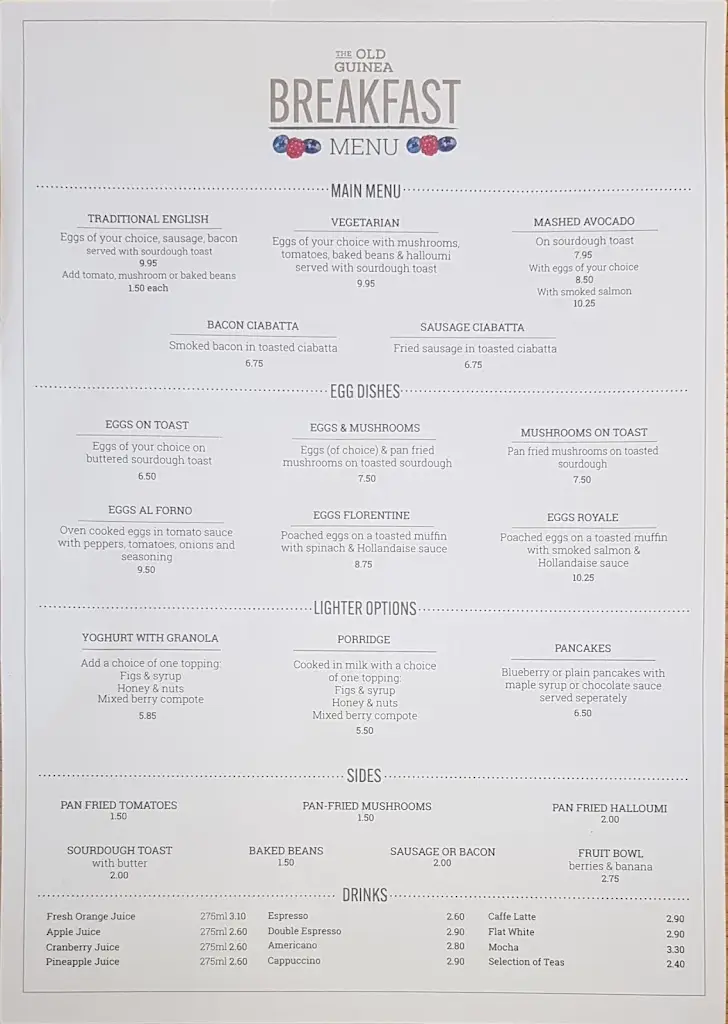 Menu_The Old Guinea_Potters Bar_image_2