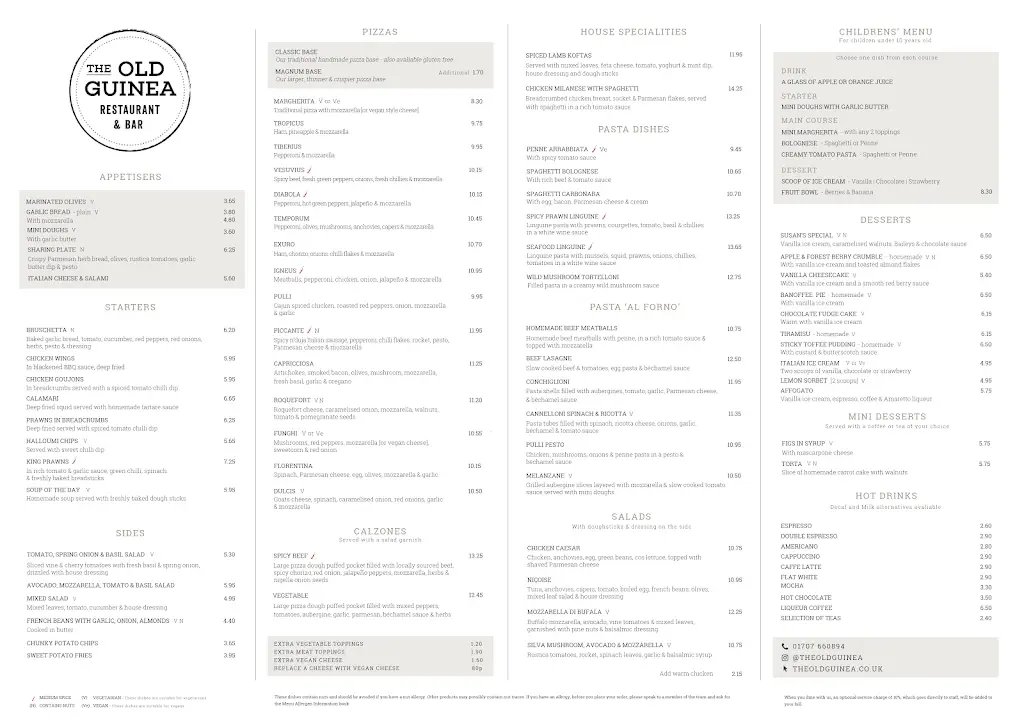 Menu_The Old Guinea_Potters Bar_image_3