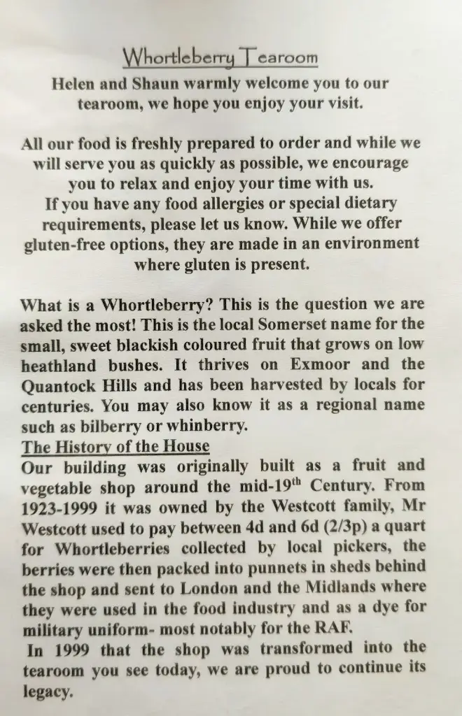 Michael Hobster_Whortleberry Tearoom_Porlock_review